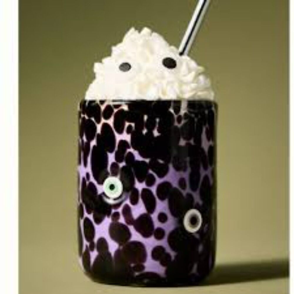 NWT Anthropologie Mystic Eye Confetti Halloween Icon Glass